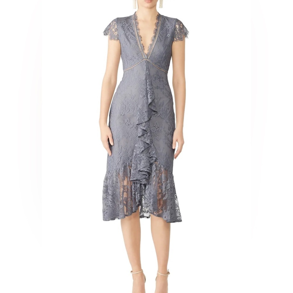 Saylor Myriem Lace Dress in Gray size S